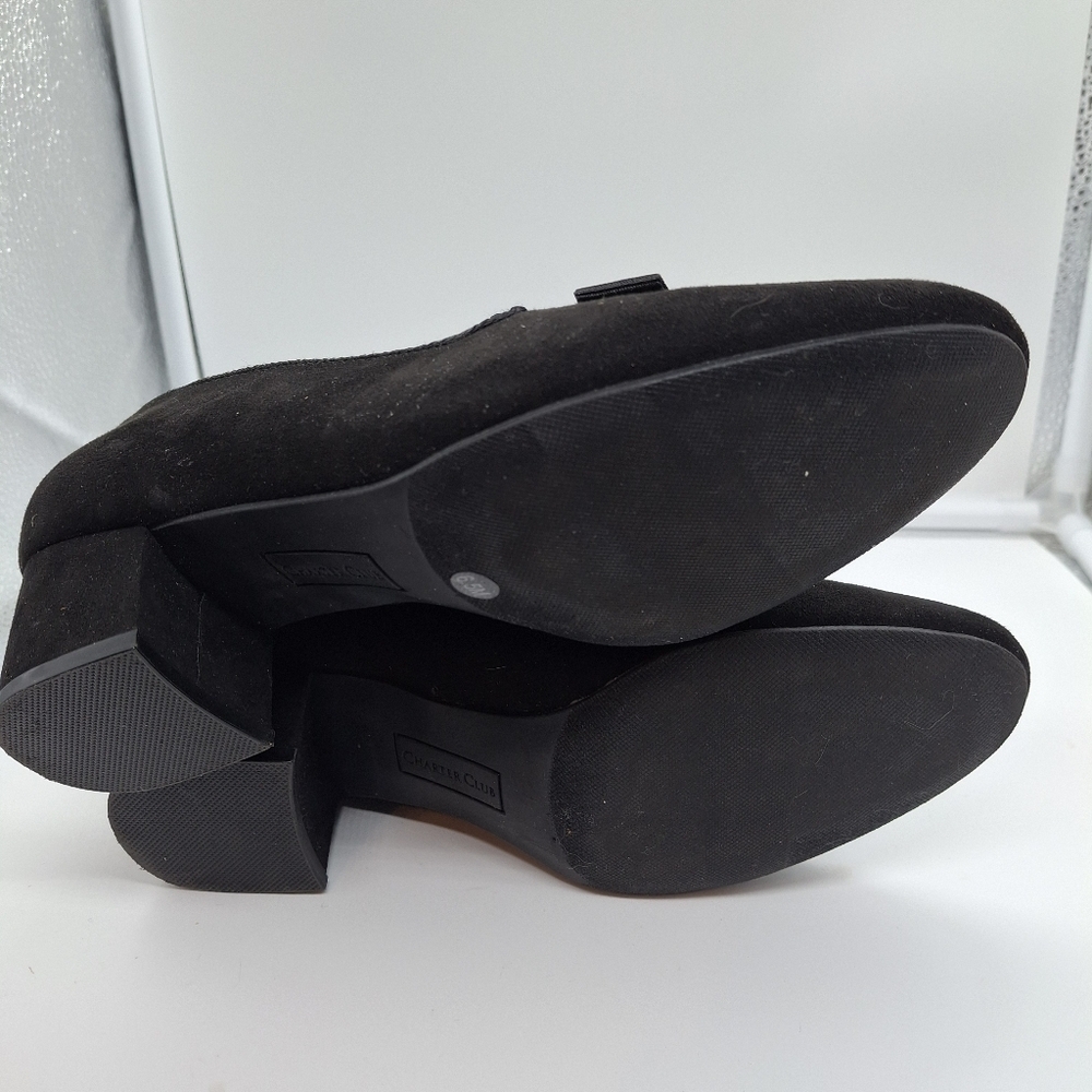 Charter Club Women's Black Suede Loafers with Gold Accent Sz 6.5 - Picture 4 of 8